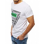 Pánske biele štýlové tričko s nápisom vrx3992
