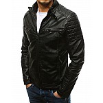 Čierna štýlová koženková bunda vtx1660