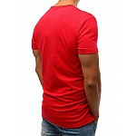 Červené pánske jednoduché tričko s nápisom vrx3521