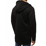 Čierna predĺžená bunda s kapucňou vtx2096