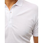 Pohodlné pánske biele polo tričko vpx0176