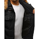 Zaujímavá pánska zimná bunda - čierna vtx2526