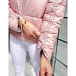 Dámska ružová zimná bunda s nastaviteľnými rukávmi vty1451